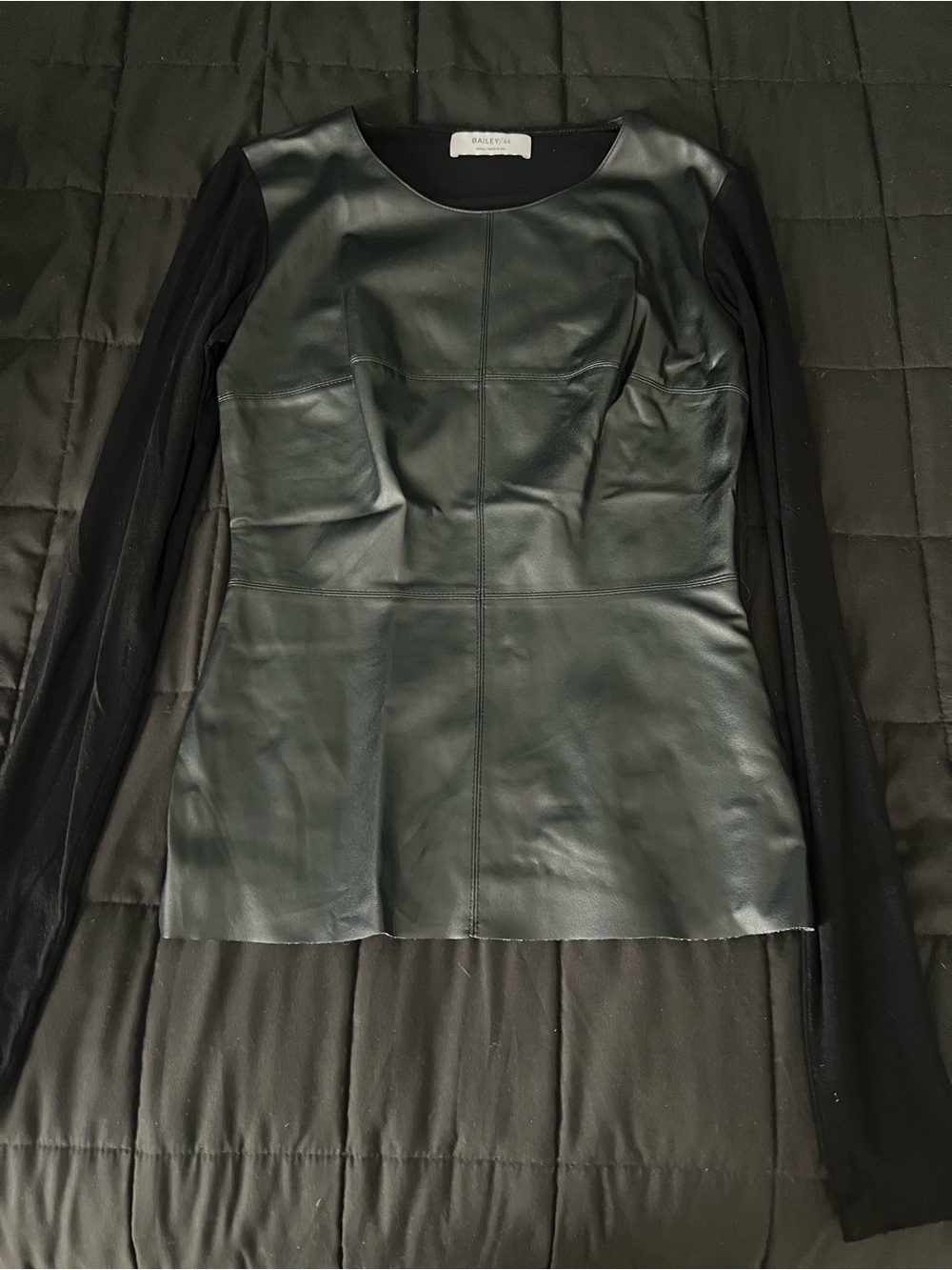 Bailey 44 Black Faux Leather Front Shirt